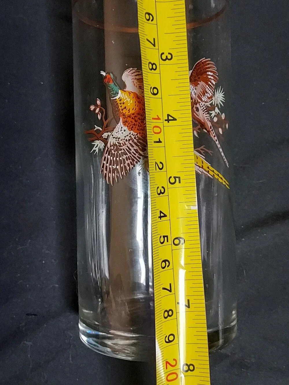 Princess House Wild Pheasant Bird Cocktail Martini Mixer Pitcher Stirrer Rustic